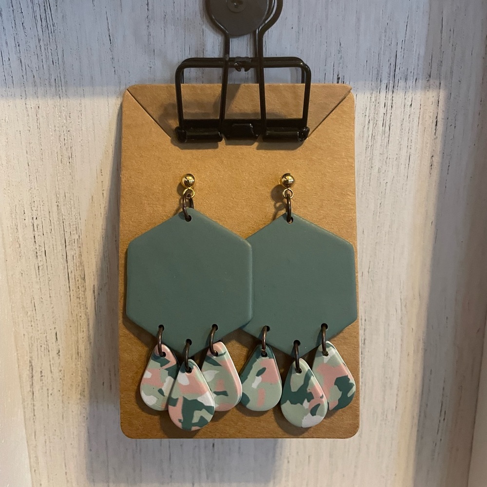 Green Camo Earrings